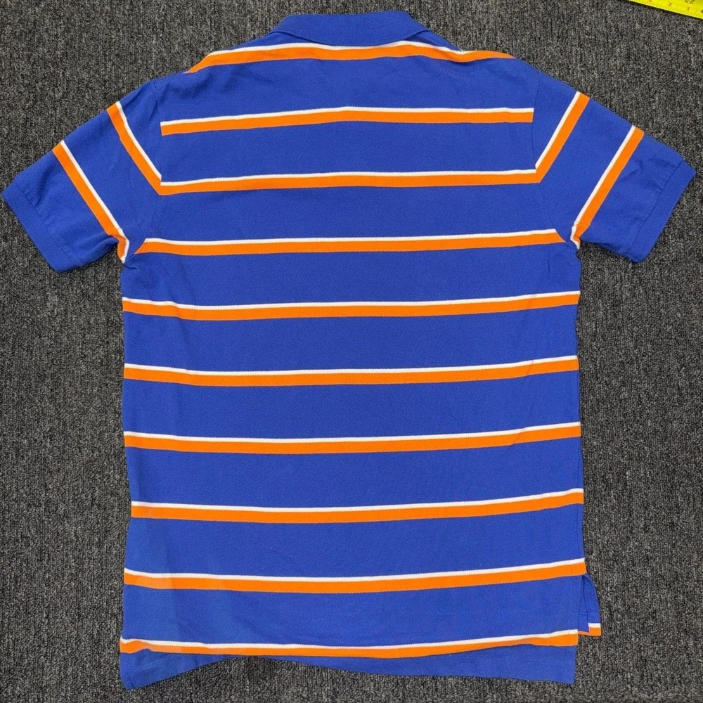 Vintage Kanye Y2K Polo Ralph Lauren Striped Polo Mens L Orange Blue USA Gators